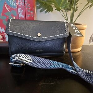 The Sak Blue Leather Crossbody Bag